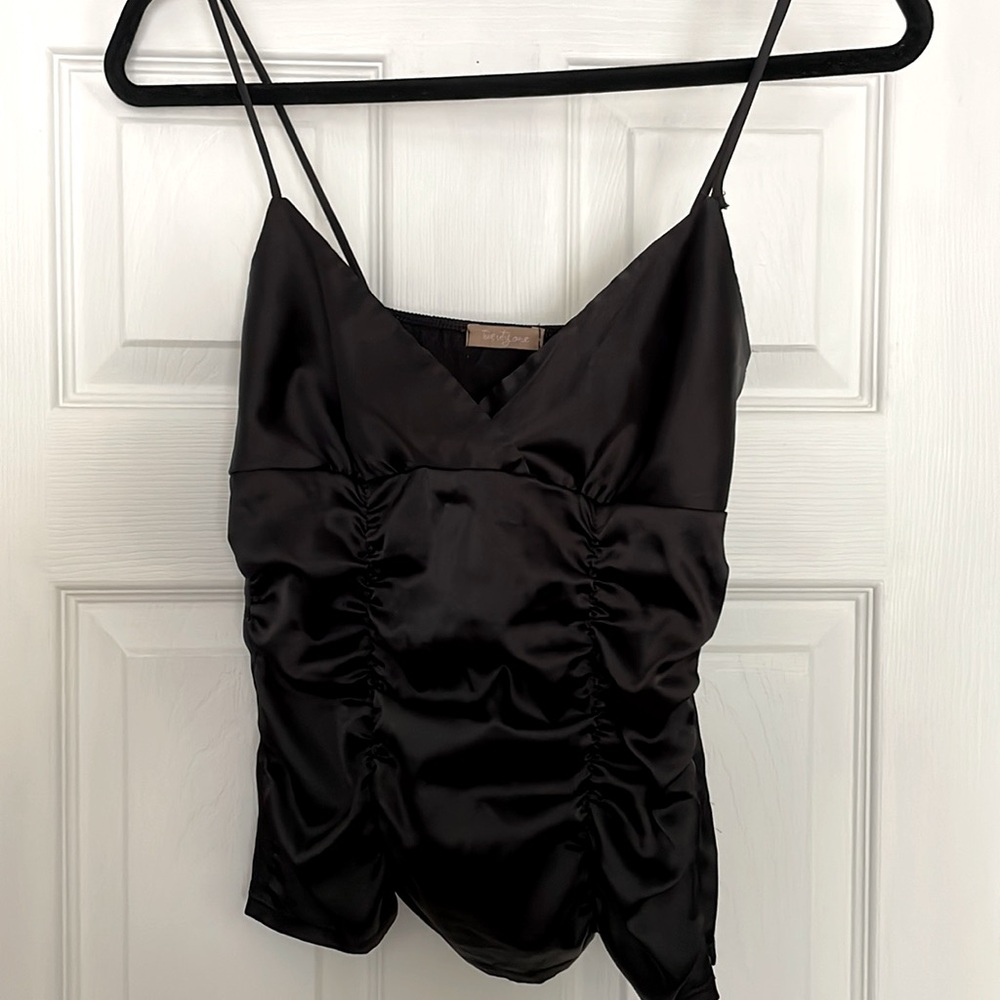 Black satin top